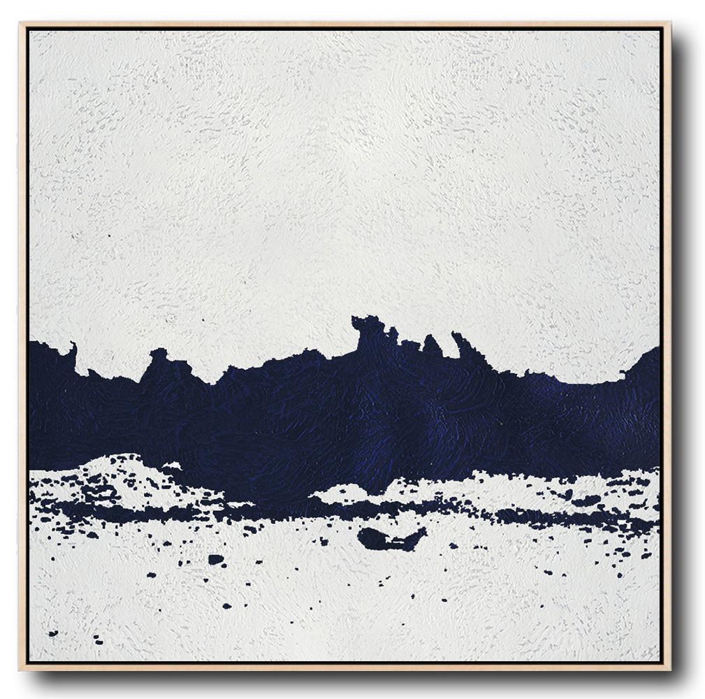 Navy Blue Minimalist Painting #NV142A